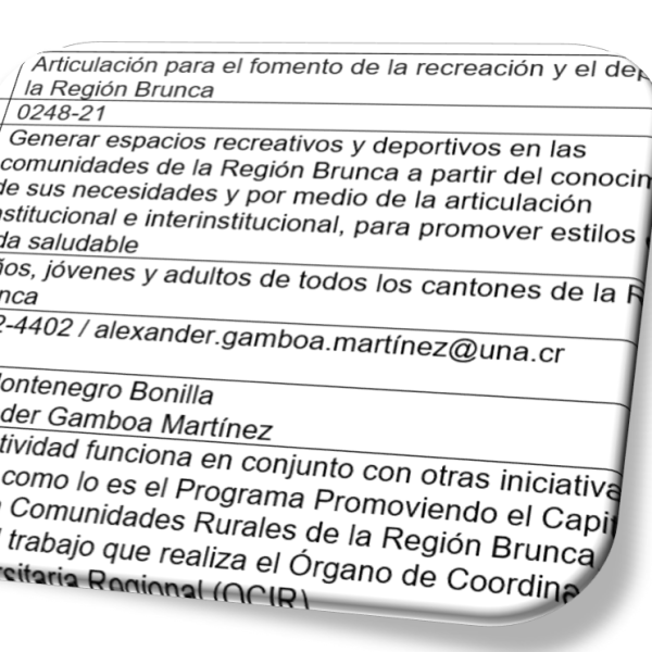 Articulación para el fomento de la recreación y el deporte en la Región Brunca