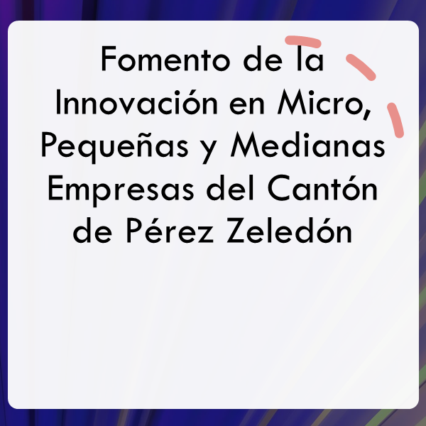 Fomento de la Innovación en Micro, Pequeñas y Medianas Empresas del Cantón de Pérez Zeledón